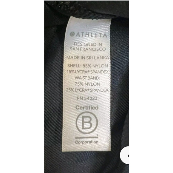 Athleta Elation Ultra High-Rise Velvet Tight/Legging Black Nylon Blend SZ L - Picture 7 of 7